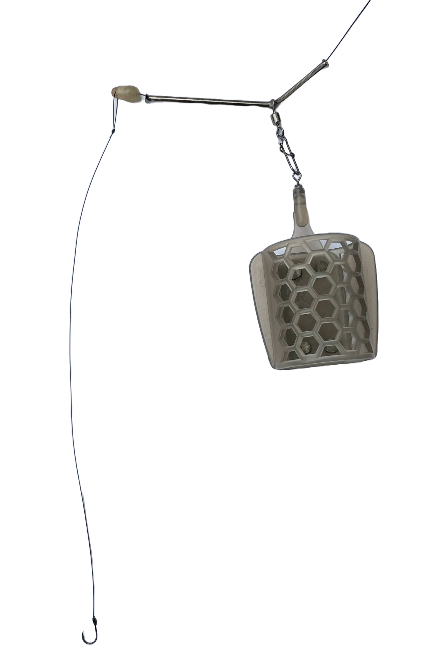 Montura feeder cu cosulet si tija metalica antitangle,ideala pe Dunare si alte rauri