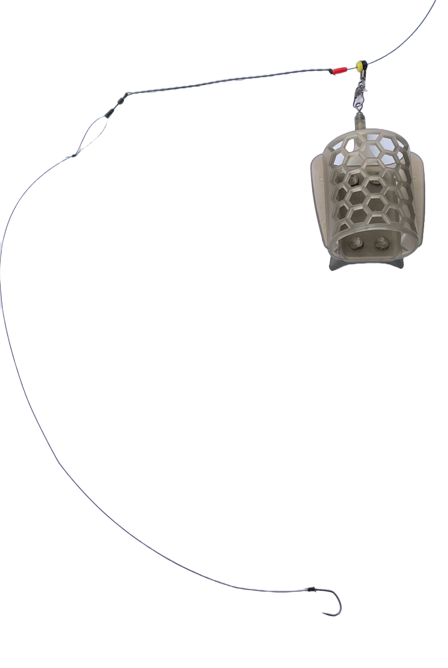 Montură feeder cu coșuleț si impletitura treccia,ideala pe rauri la toate speciile