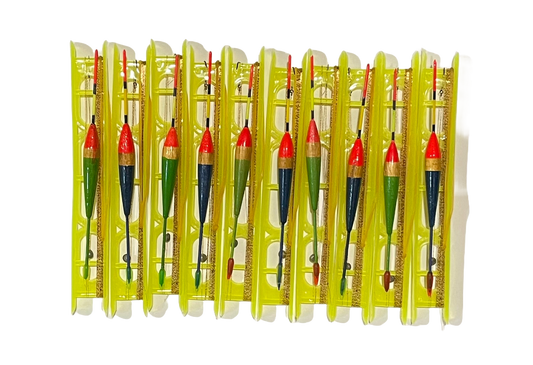 Set 10+1 linii de undița,plută din lemn de balsa,cârlige diferite marimi