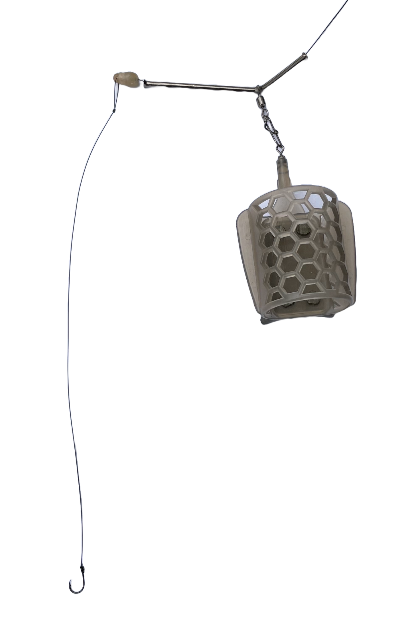 Montura feeder cu cosulet si tija metalica antitangle,ideala pe Dunare si alte rauri