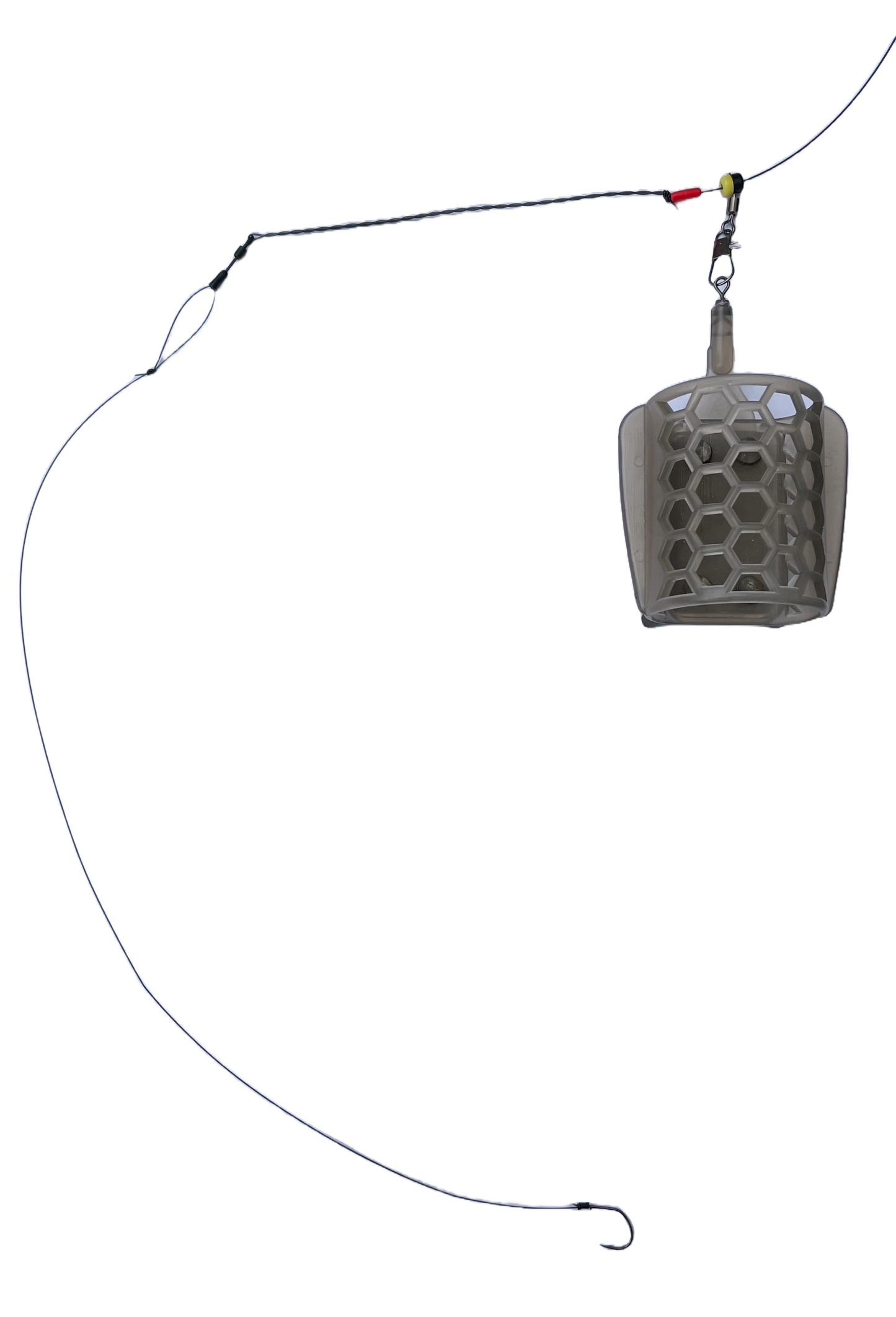 Montură feeder cu coșuleț si impletitura treccia,ideala pe rauri la toate speciile